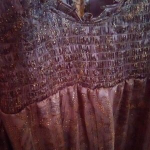Chic Women's Blouse in Purple and Gold